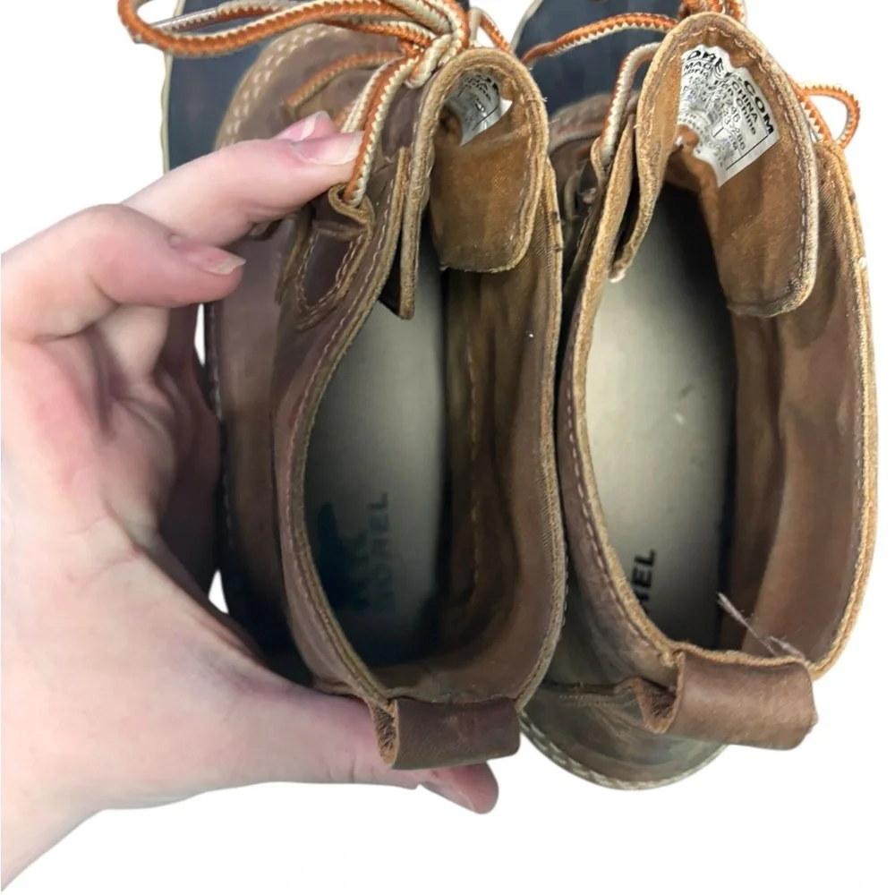Sorel Out N About Waterproof Brown Leather Duck Boots – Women’s Sz 8.5 - Picture 7 of 9